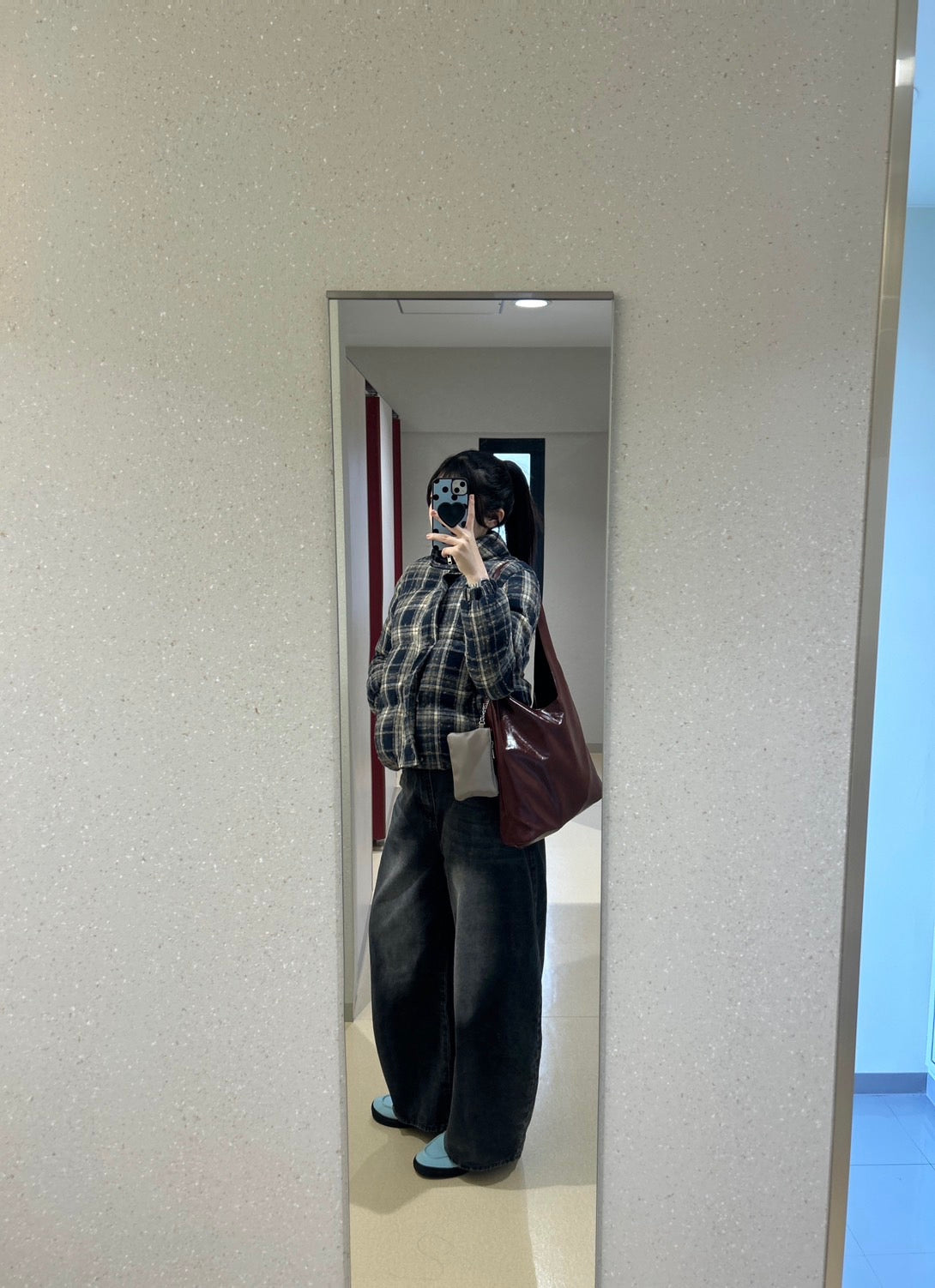 チェックキルティング ドローコード中綿ブルゾン CA-001