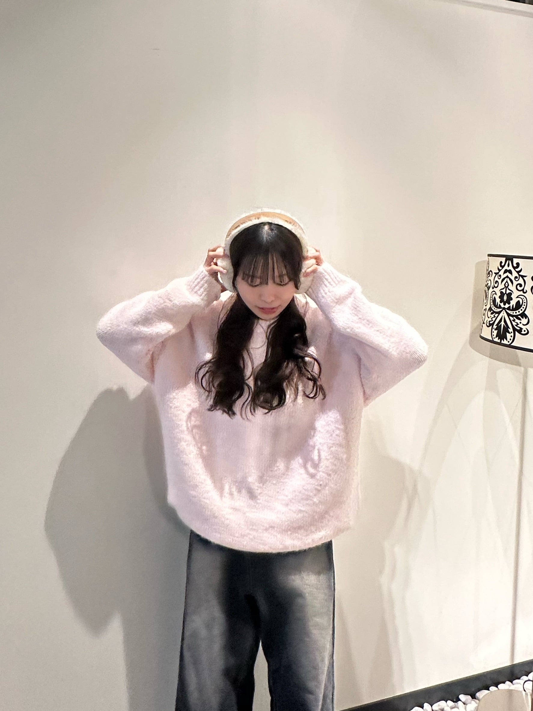 アルパカ混ピンクルーズニット YT-007