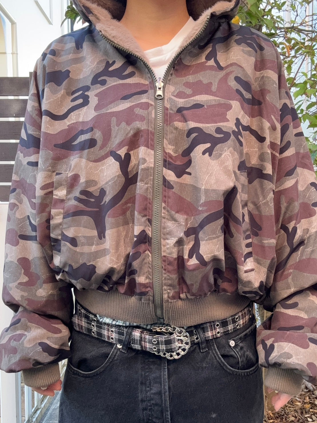 【両面】ボア迷彩フーディー PC-010