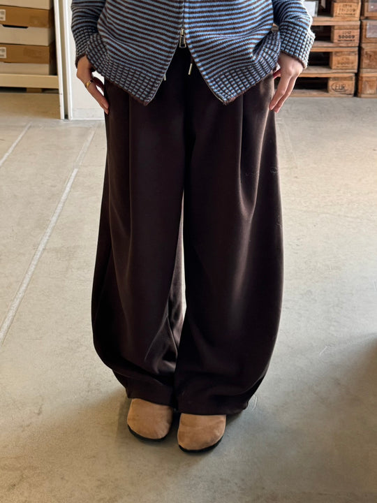 裏起毛ドローストリングワイドスウェットパンツ TH-003