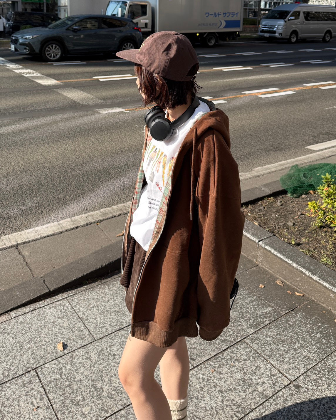 チェックアクセントルーズフーディ TH-005