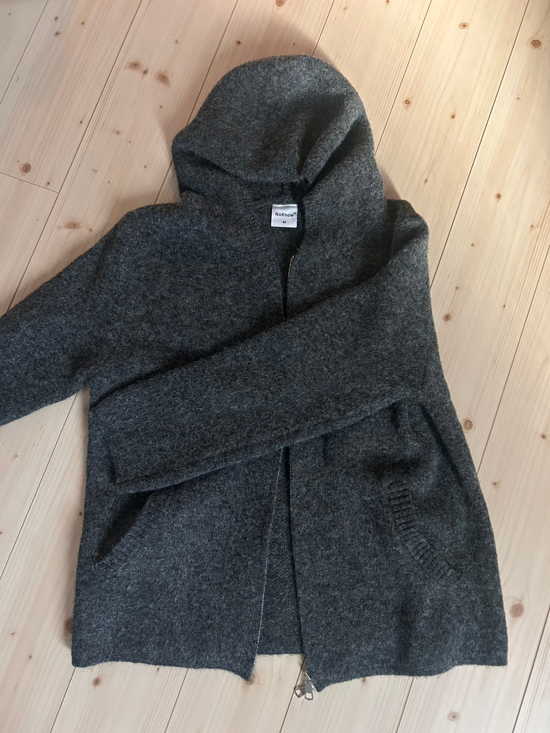 メランジグレーシャギーフーディージップニット OT-036