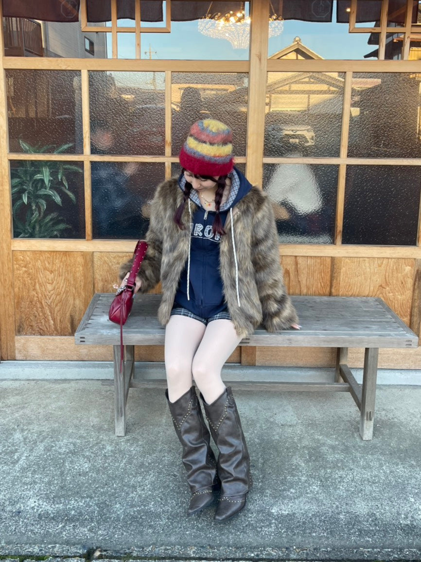 ヴィンテージエコファー ショートファージャケット BIBI-009