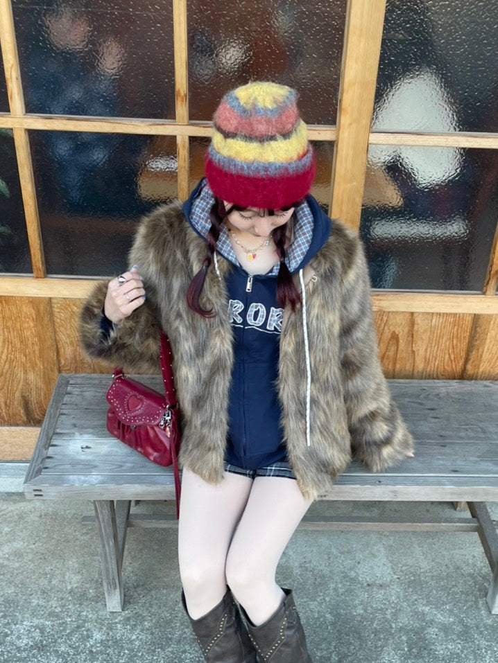 ヴィンテージエコファー ショートファージャケット BIBI-009