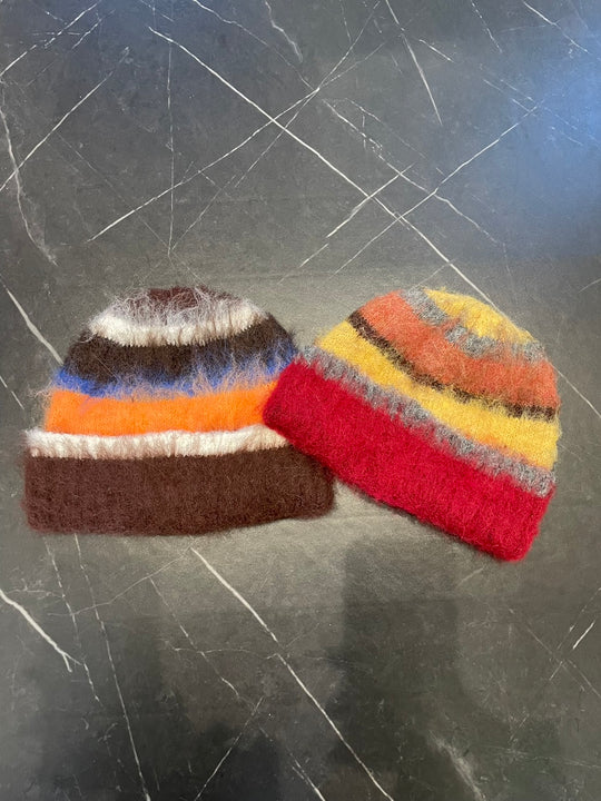 カラーブロック シャギーニットビーニー BIBI-010