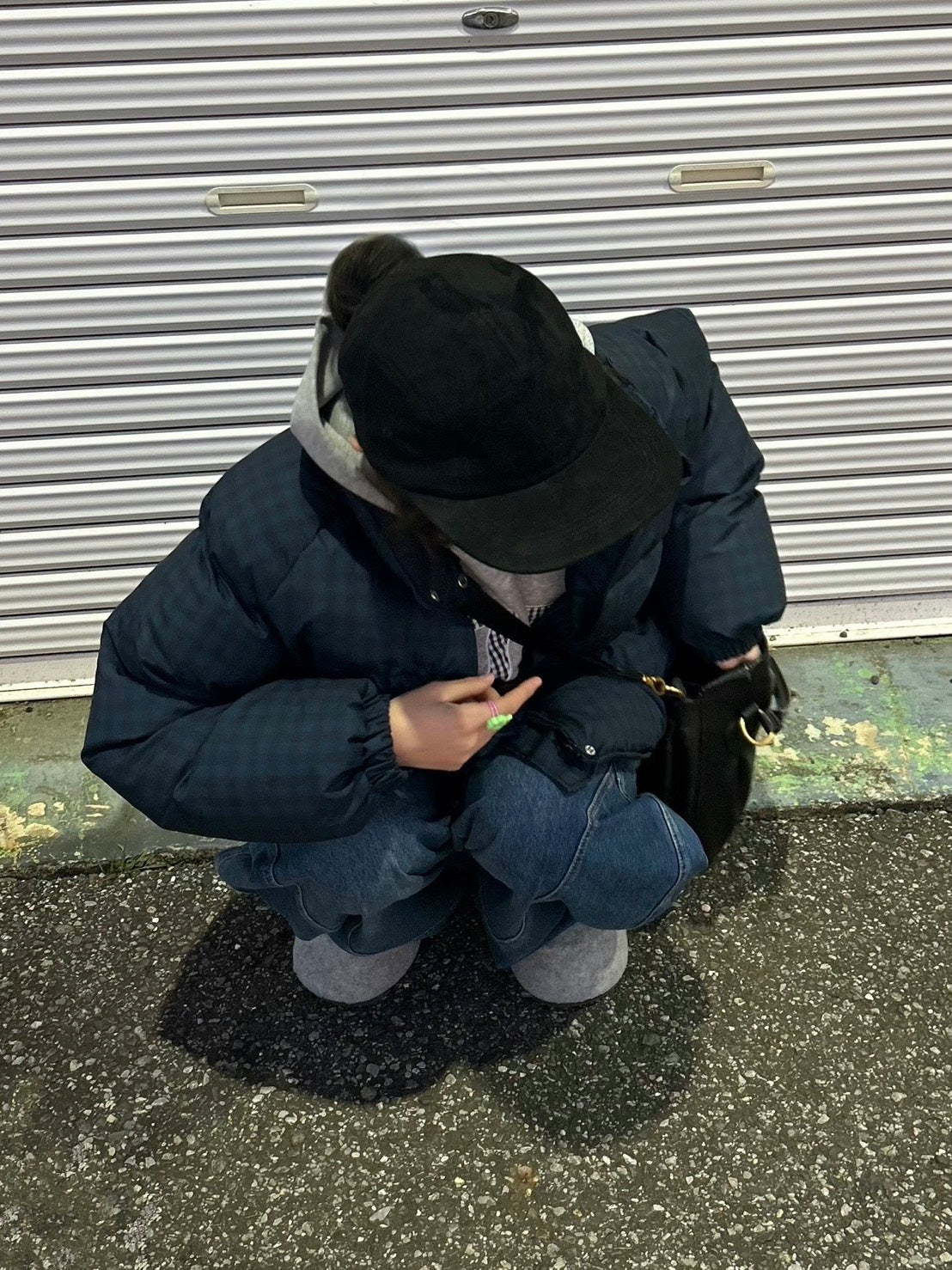 グリーンチェック ショートパデッドジャケット MI-041