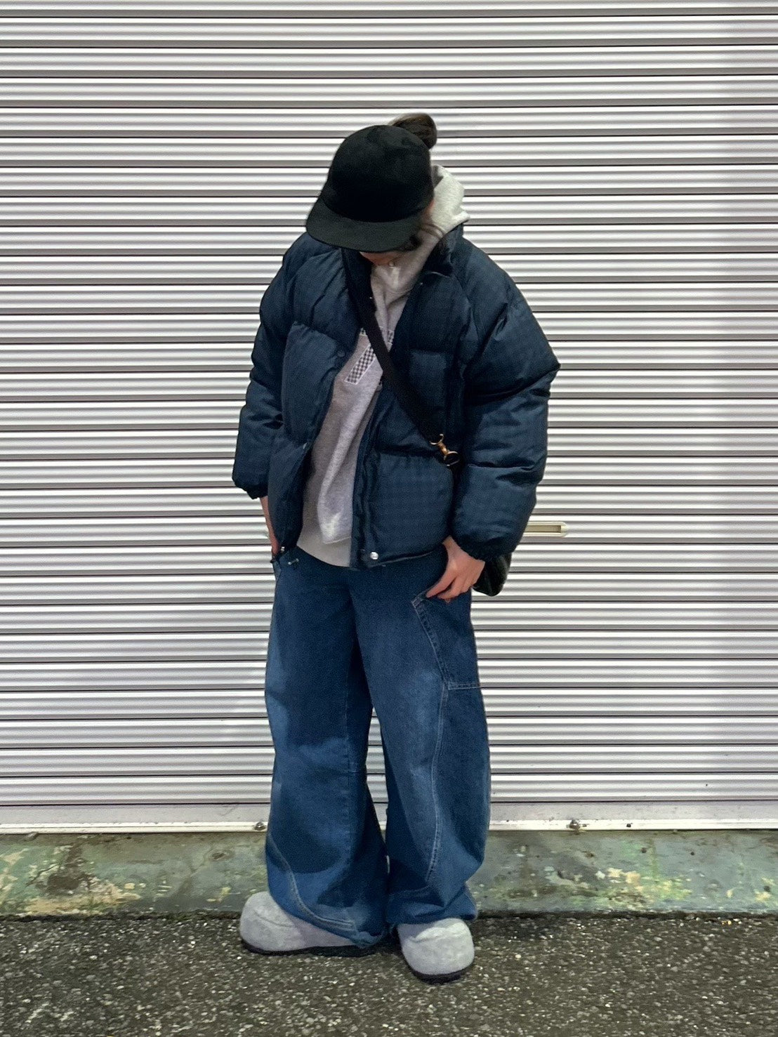 グリーンチェック ショートパデッドジャケット MI-041