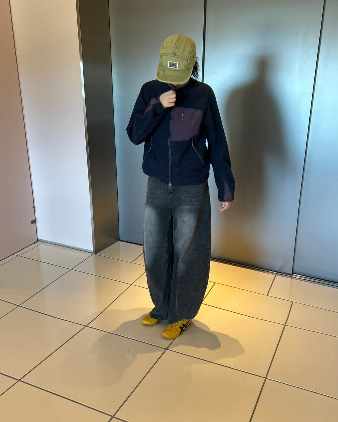 アウトドアミックス 配色切替 フリース スタンドカラージャケット CA-003