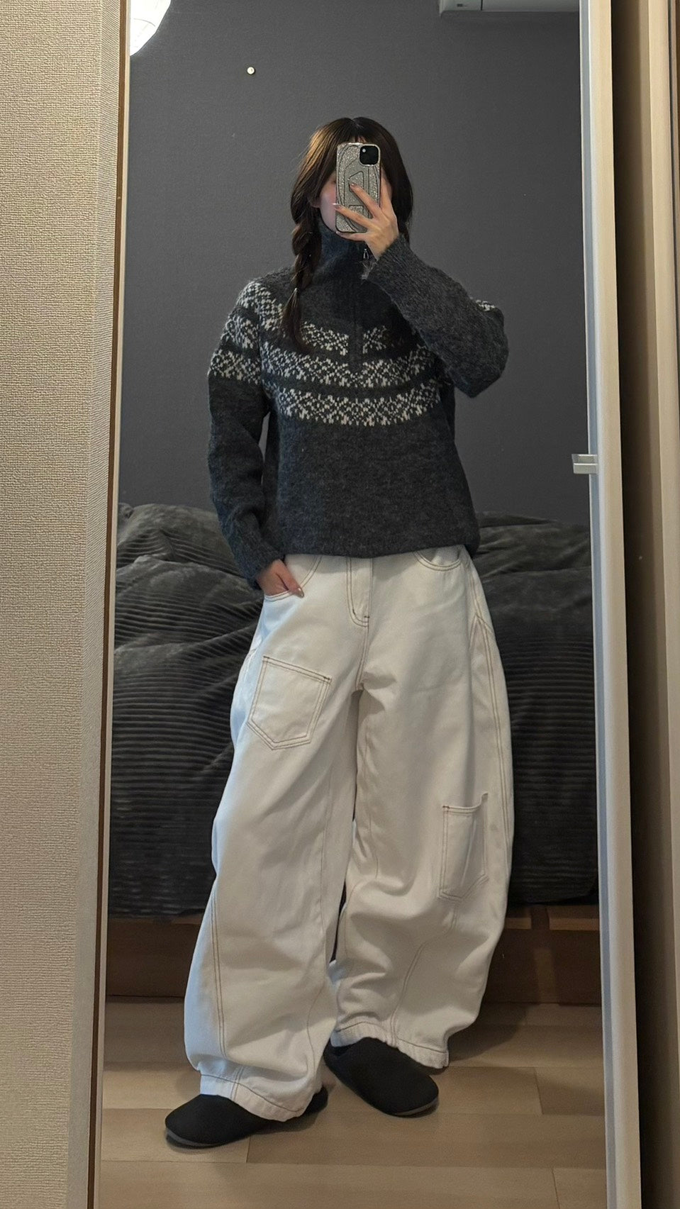 フェアアイル柄 ハーフジップニット SCK-038