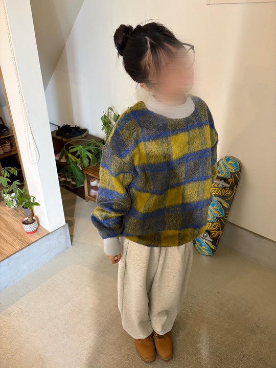 チェックパターンニットプルオーバー IRH-002