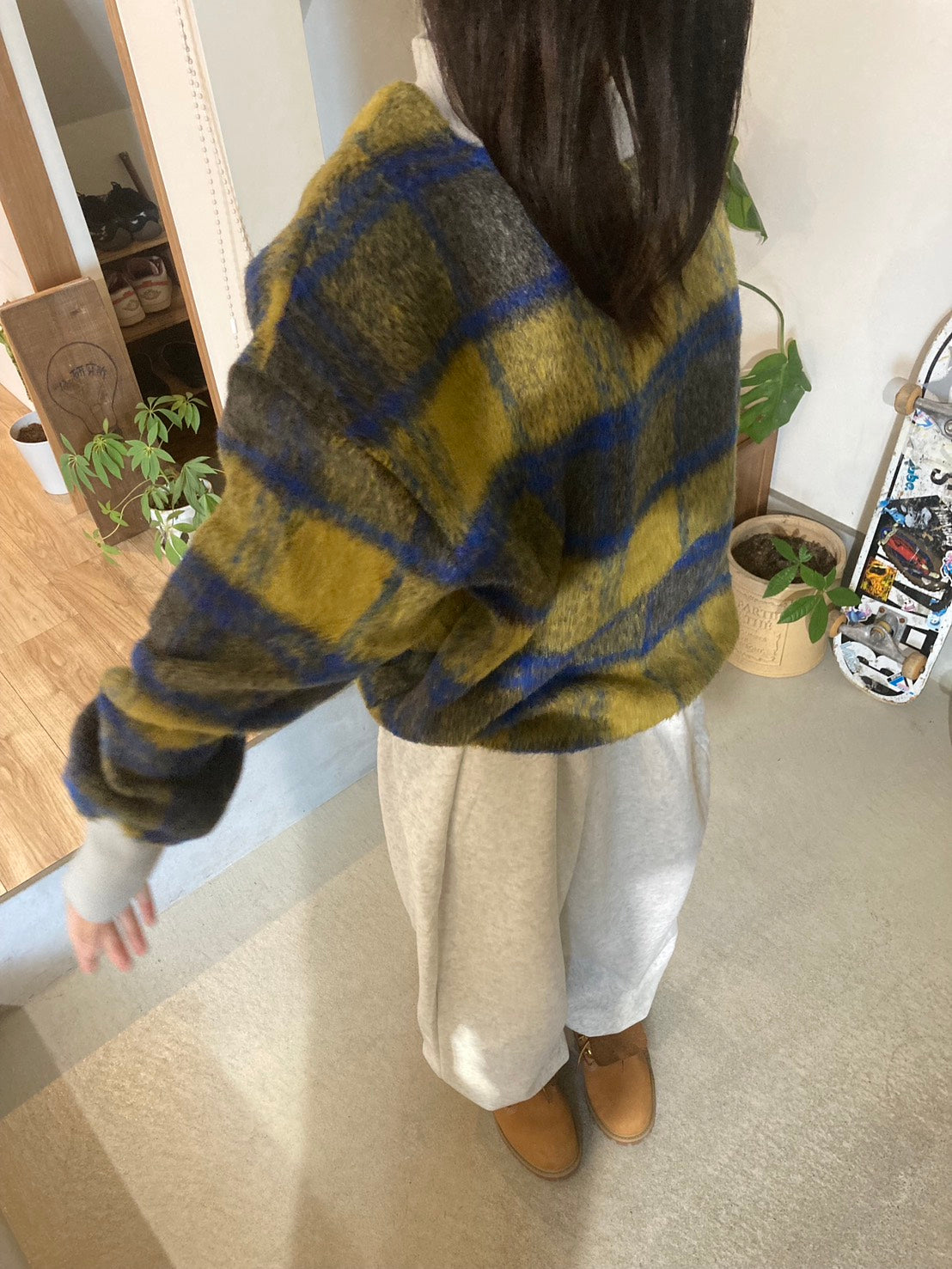 チェックパターンニットプルオーバー IRH-002