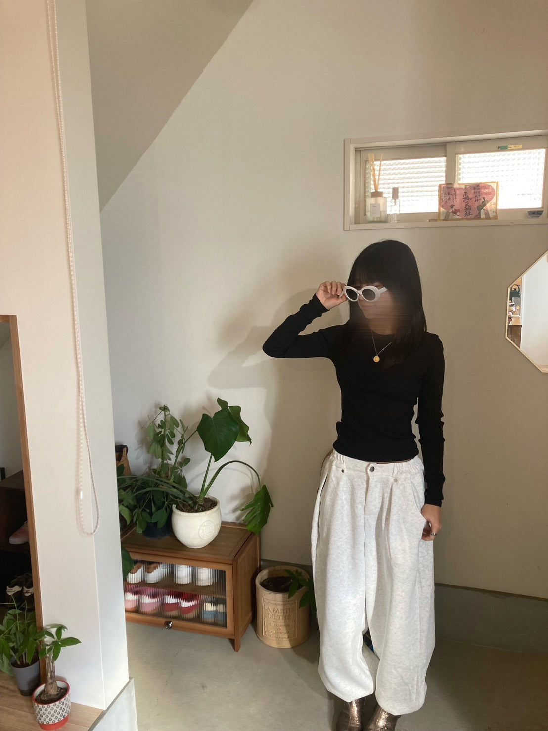 タッグワイドスウェットパンツ IRH-003