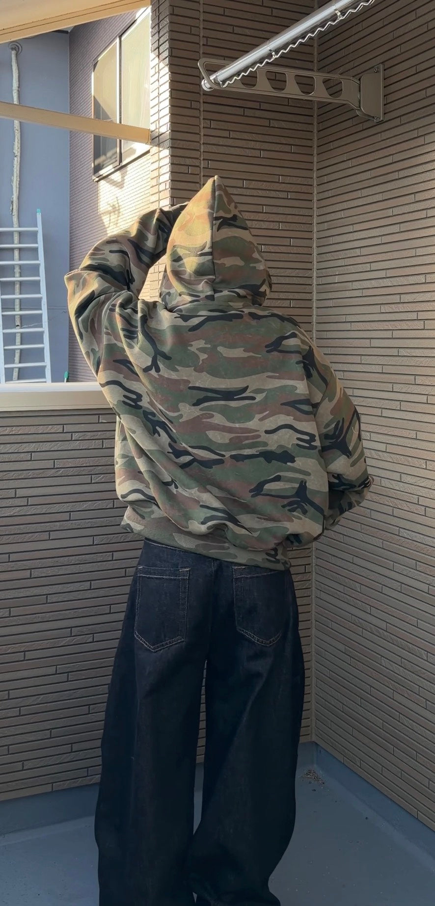 ルーズフィッドボクシー迷彩フーディ GY-006