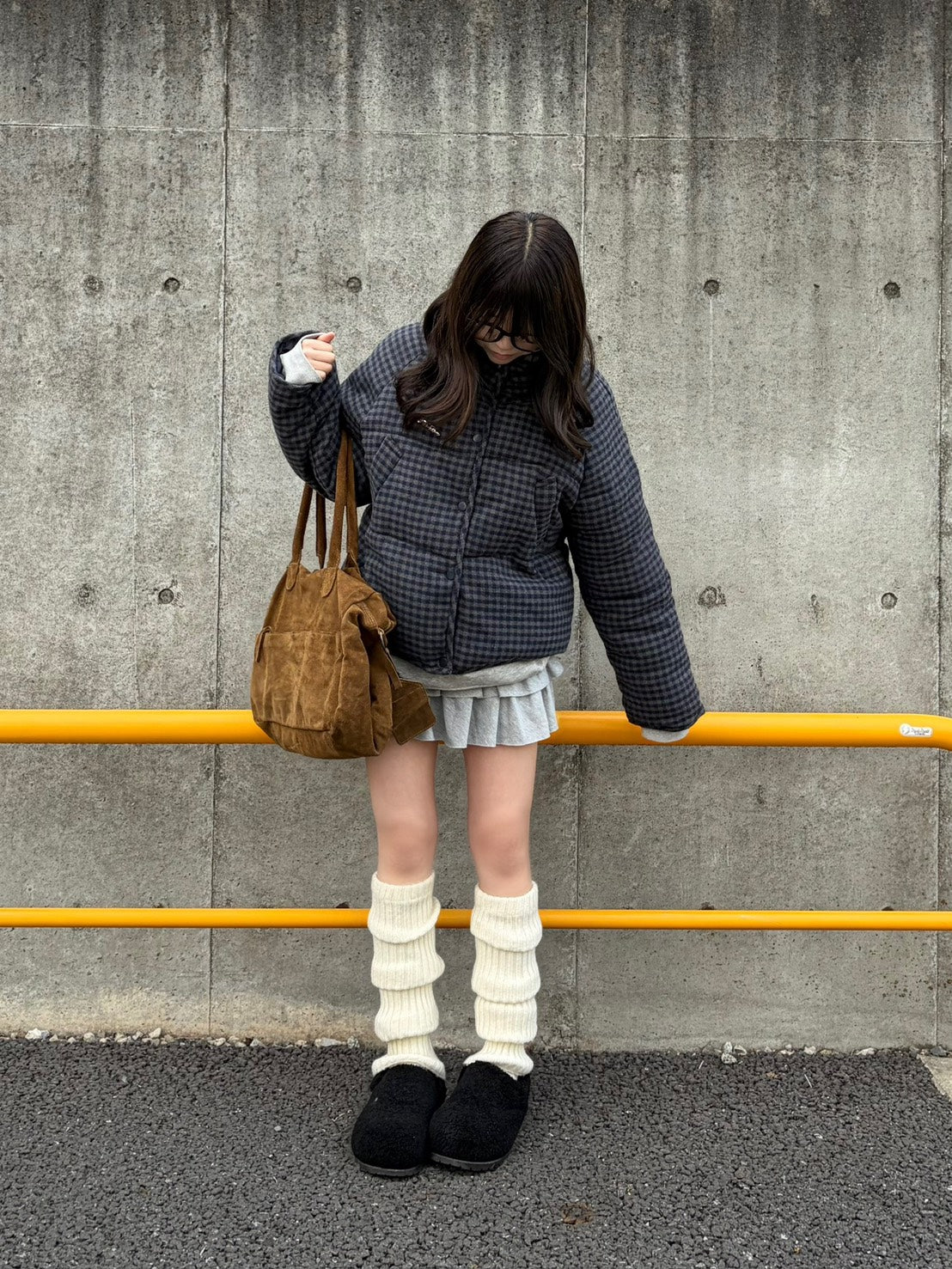 ドローコード付きチェックダウン MI-042