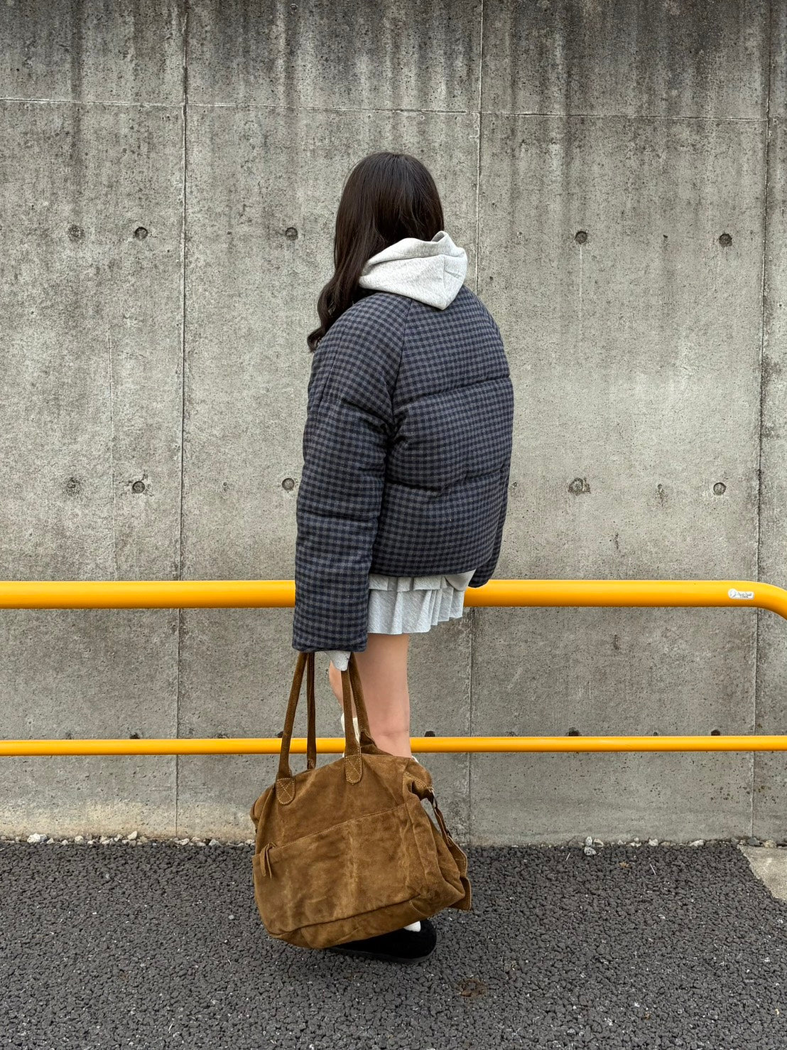 ドローコード付きチェックダウン MI-042