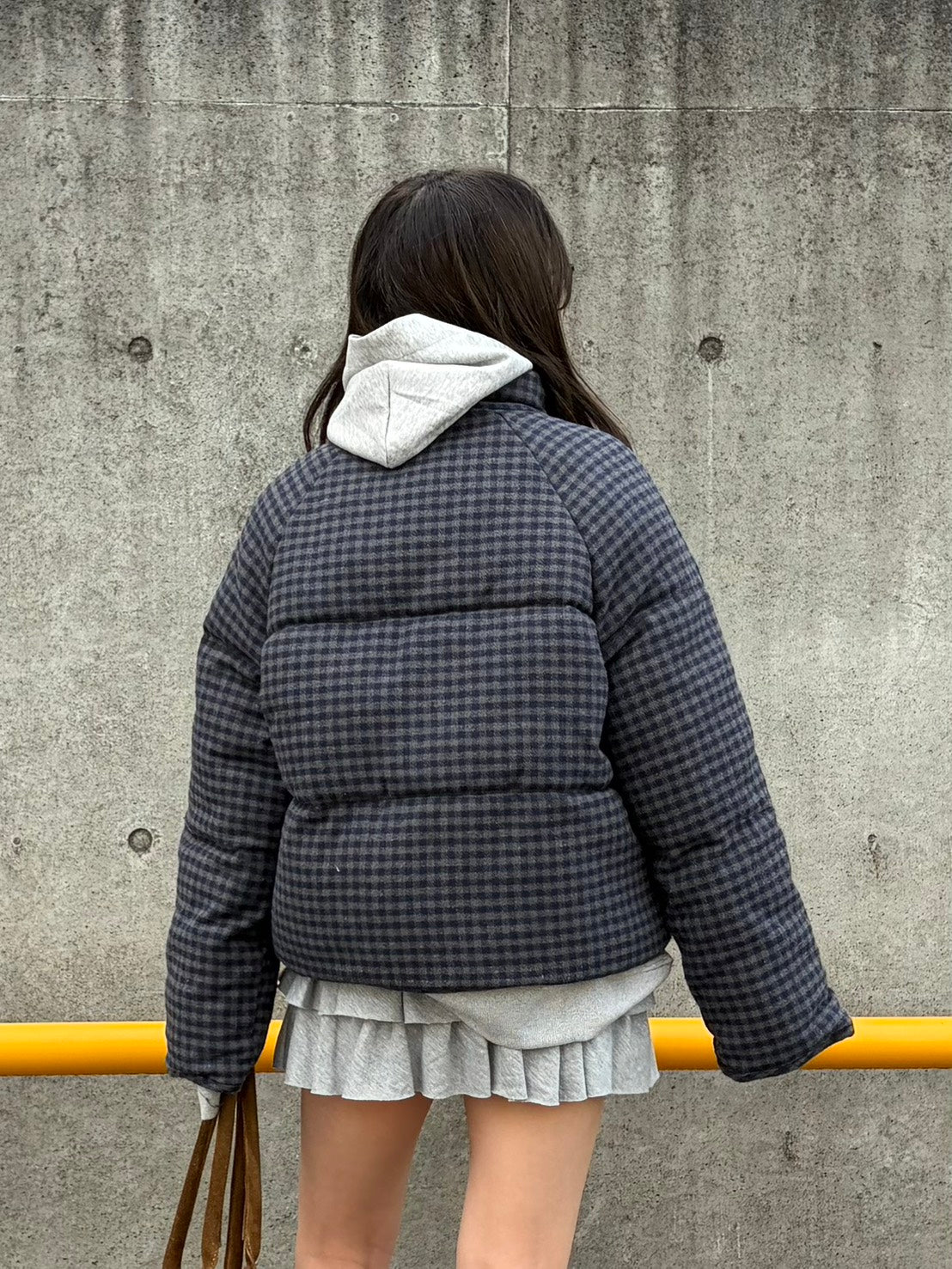 ドローコード付きチェックダウン MI-042