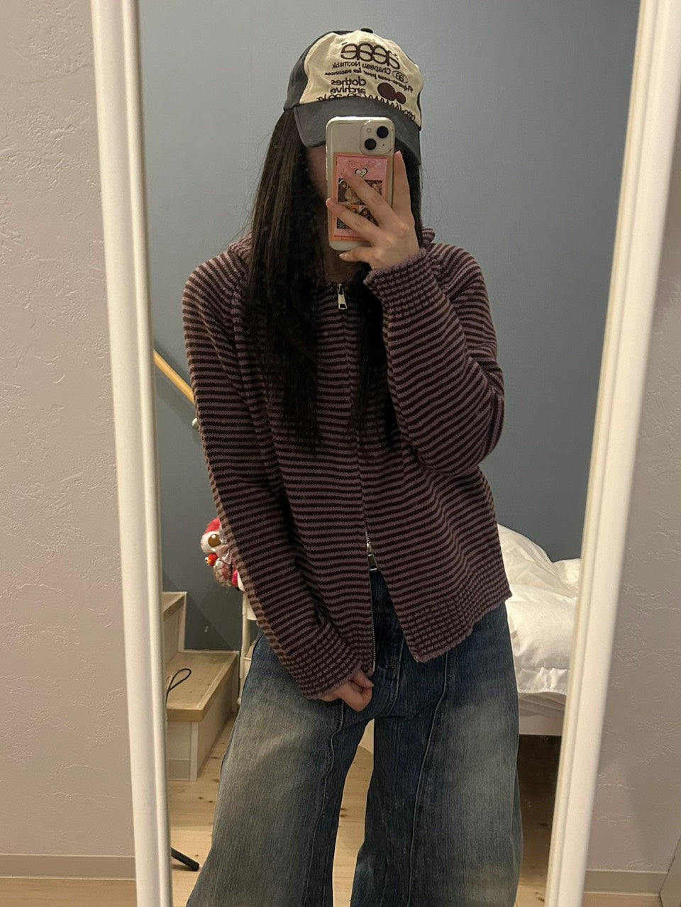 ボーダージップニットフーディー OT-040