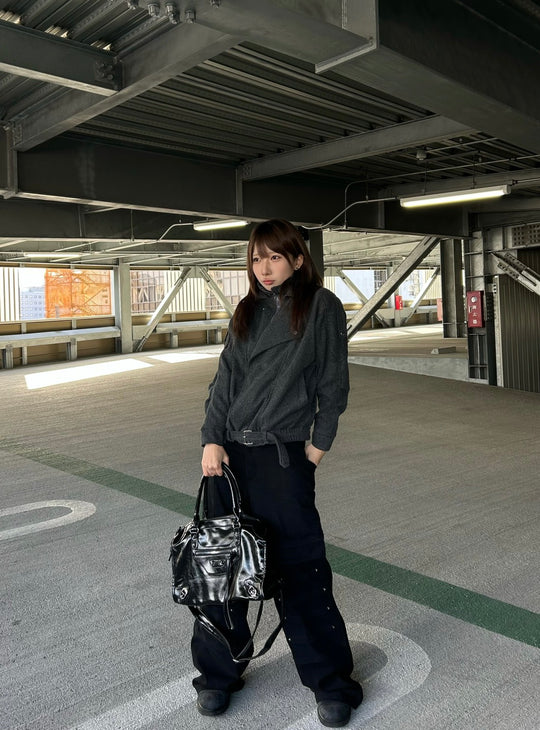 スタッズモーター レザーライクボストンバッグ LLS-024