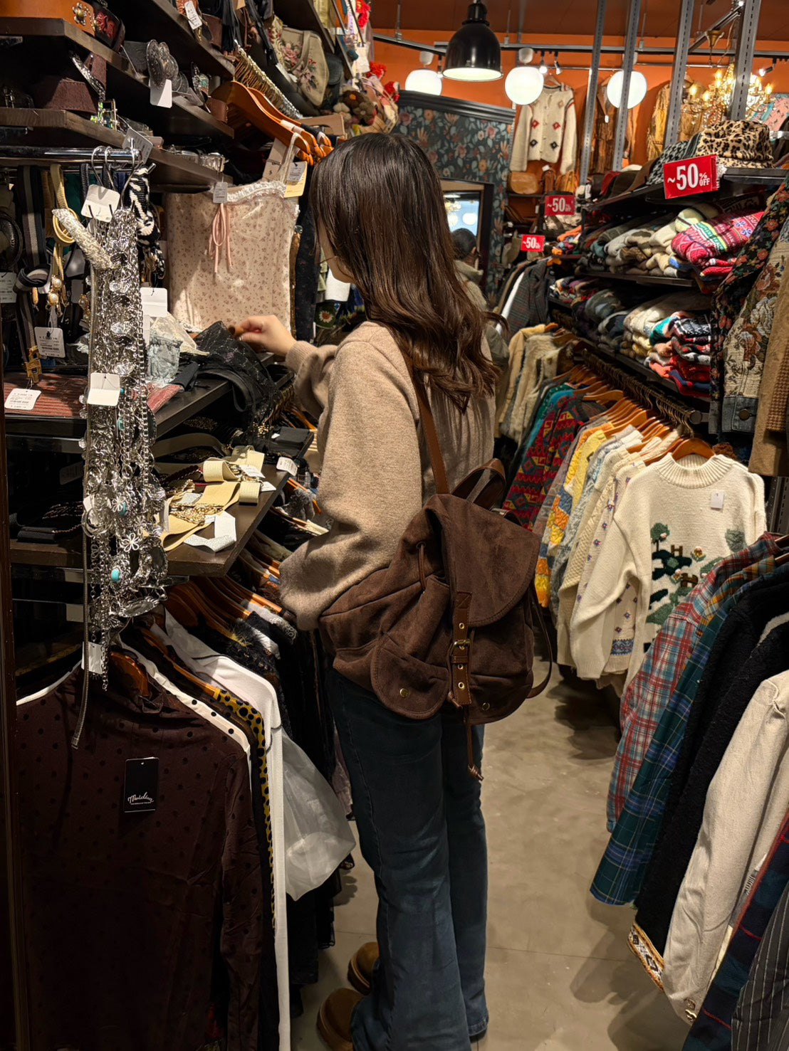 スエードライク ミニマルバックパック NNK-004