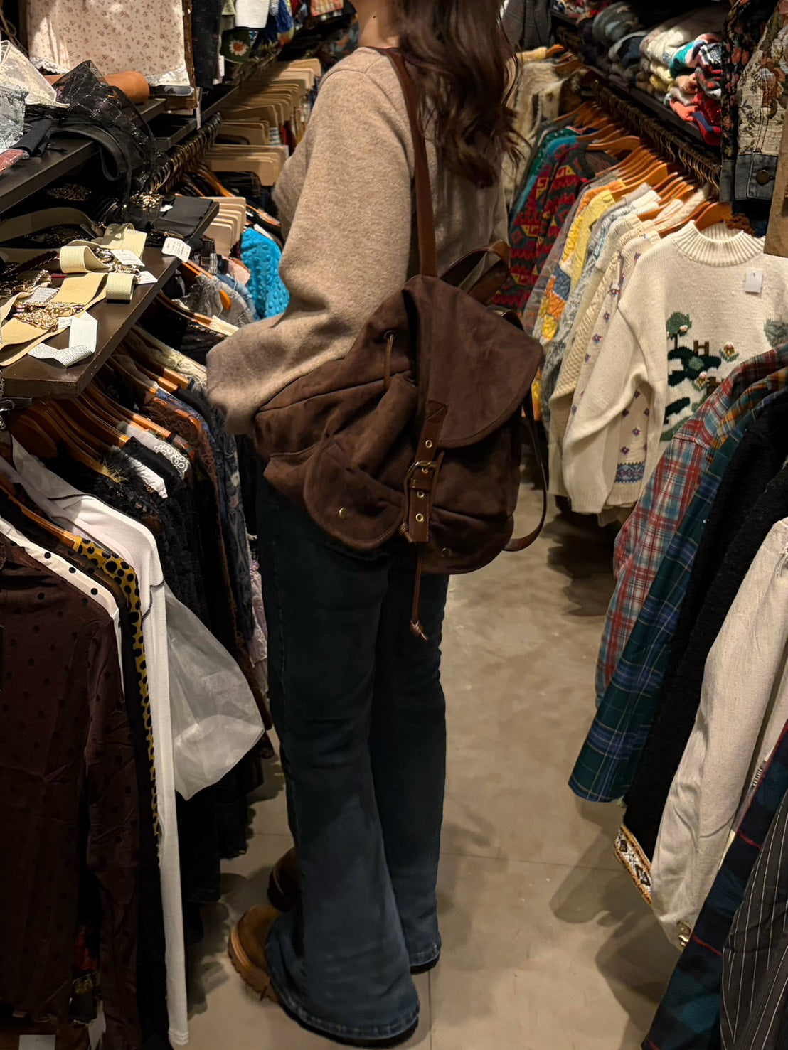 スエードライク ミニマルバックパック NNK-004