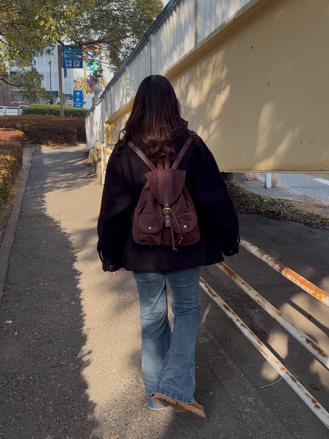 スエードライク ミニマルバックパック NNK-004