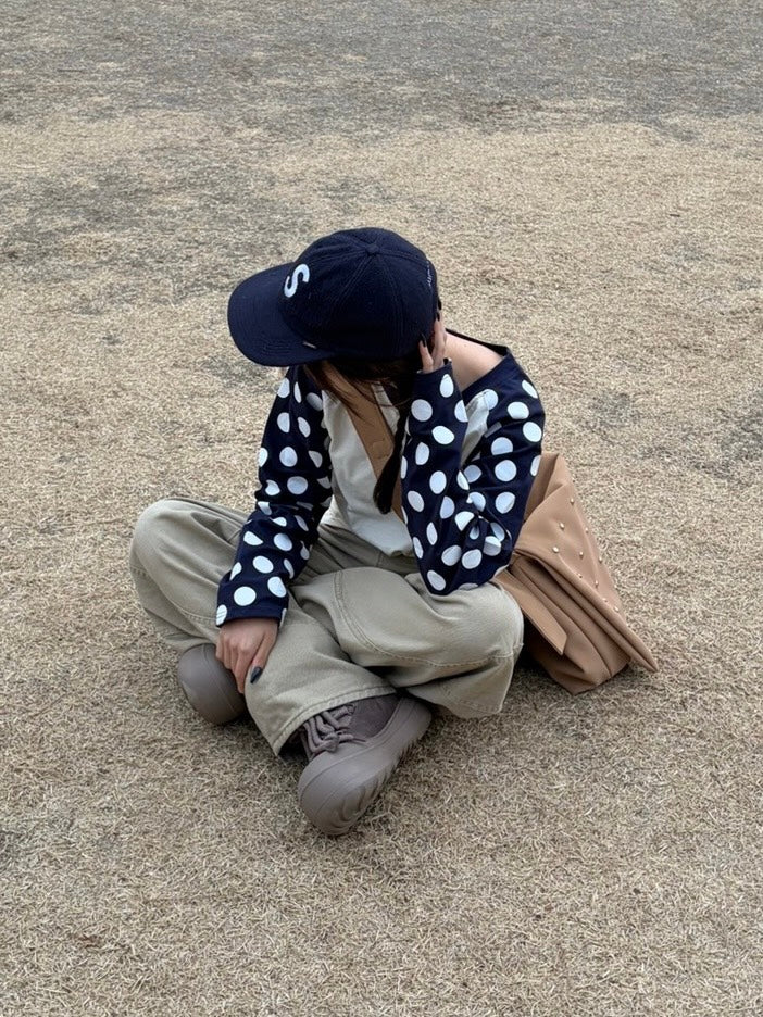 ドット切替 ラグランスリーブ ロングTシャツ MI-043