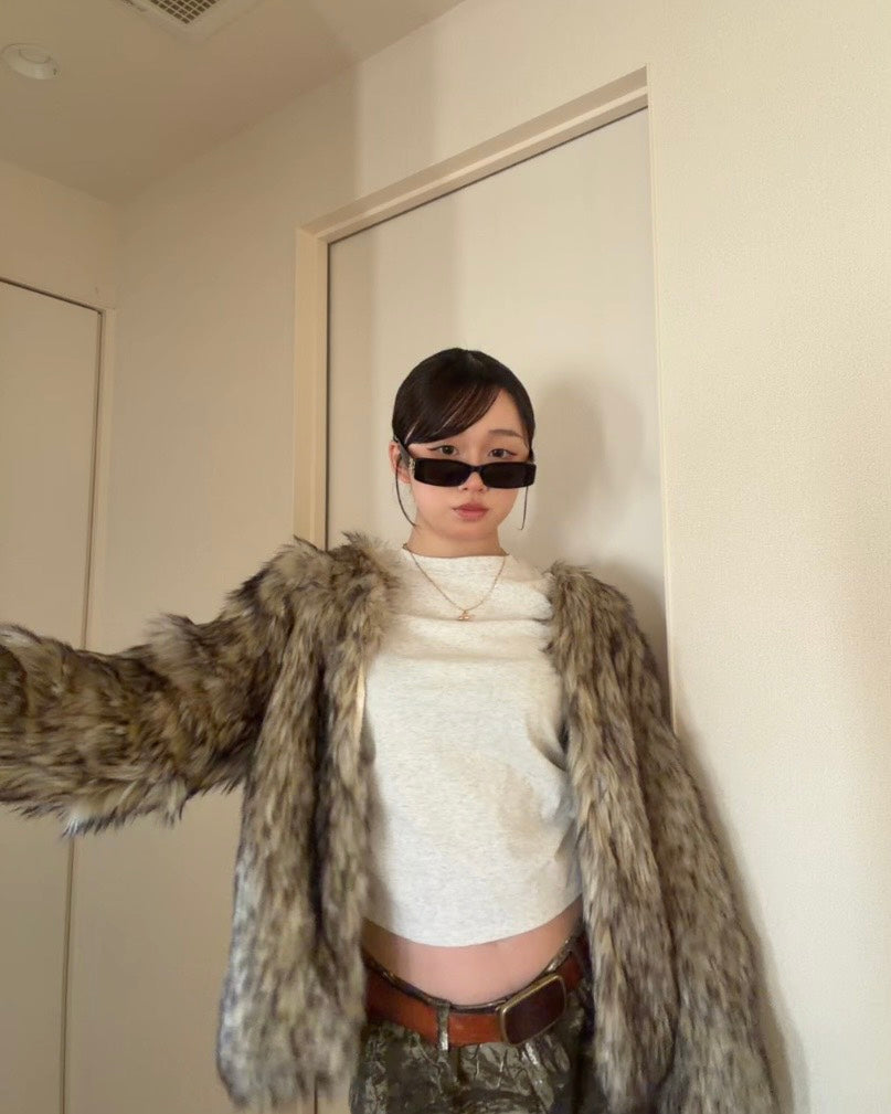 エコファーVネックショートジャケット CC-001