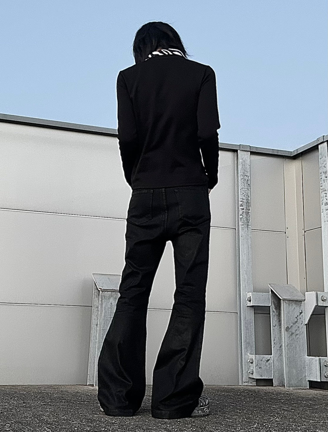 スカルビジュー襟切替ポロロンT BDW006