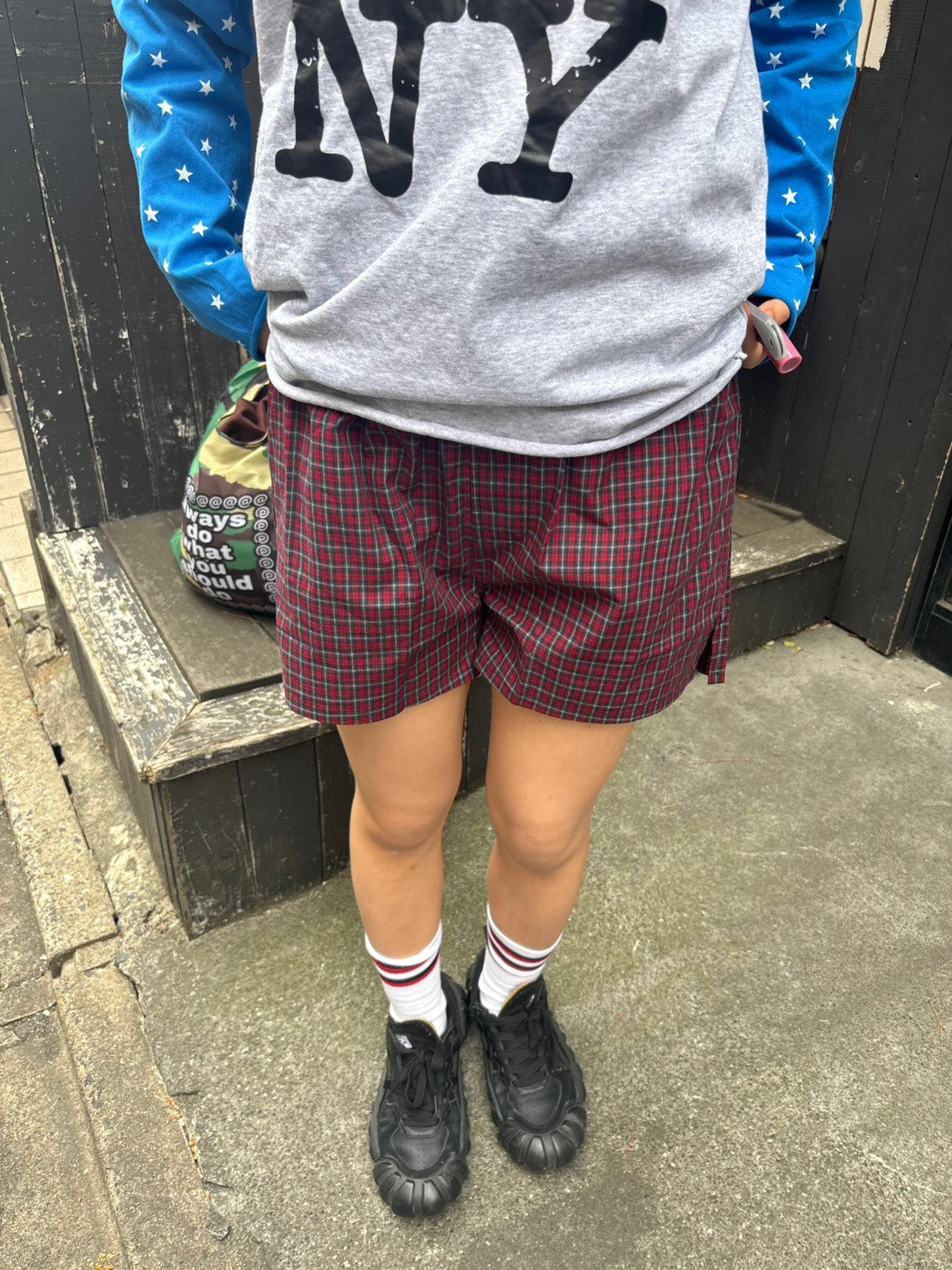 コットンチェックイージーショーツ PC-014