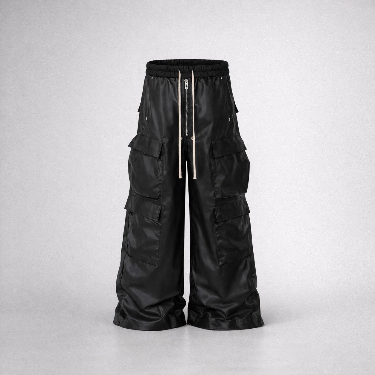 マットコーティング マルチポケット ワイドカーゴパンツ HOR-004