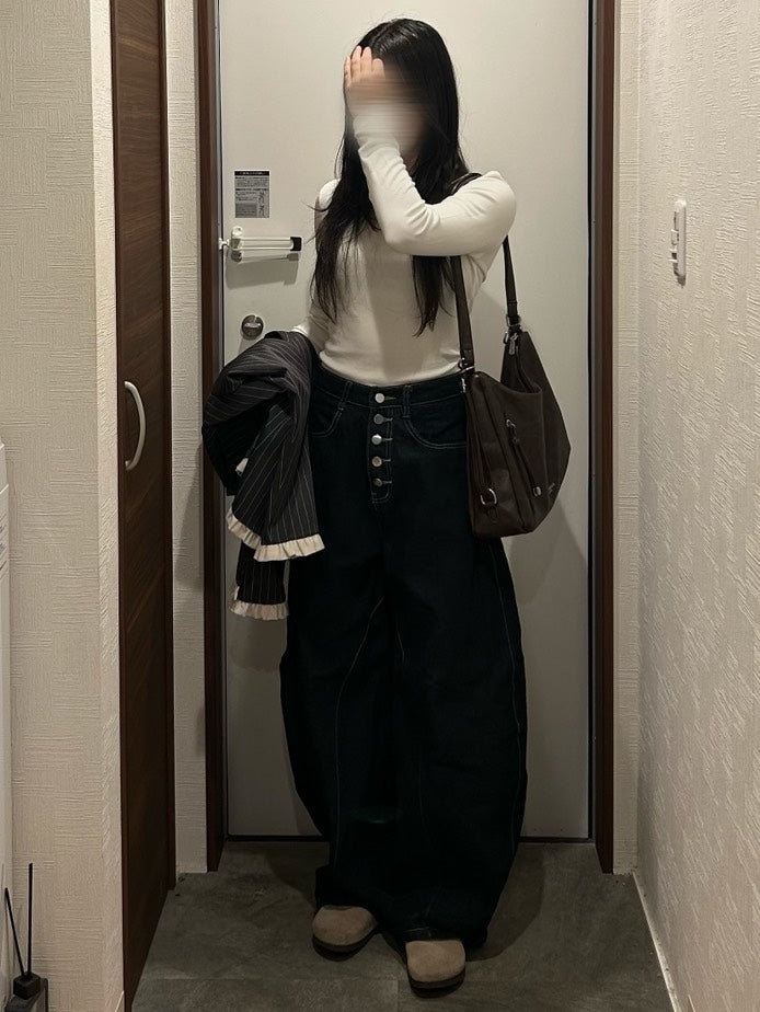 シンプル美シルエット フィットタートルネックロンT OT-048