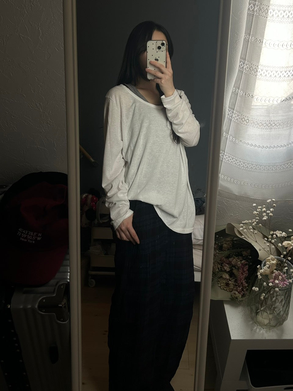 ルーズネック オーバーサイズ重ね着風ロンT OT-049