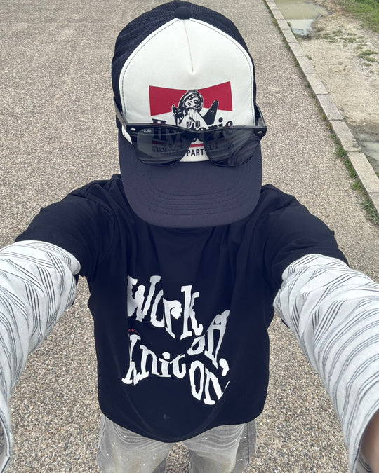 アメカジビッグロゴプリント クルーネックTシャツ RL-003