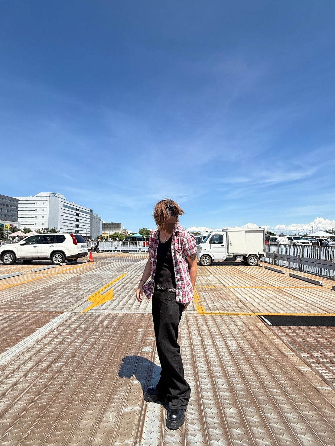 ブラックストレートフレアデニムパンツ PP008