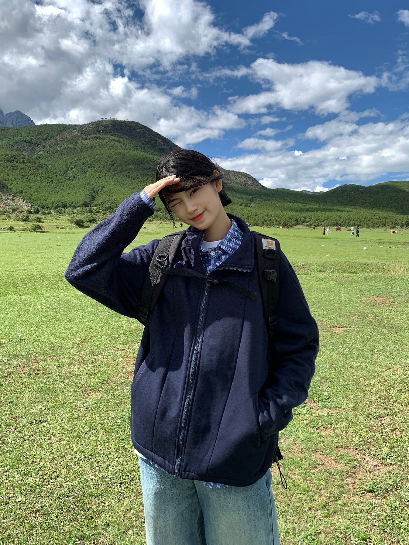 厚手スタンドカラーフリースジャケット N335