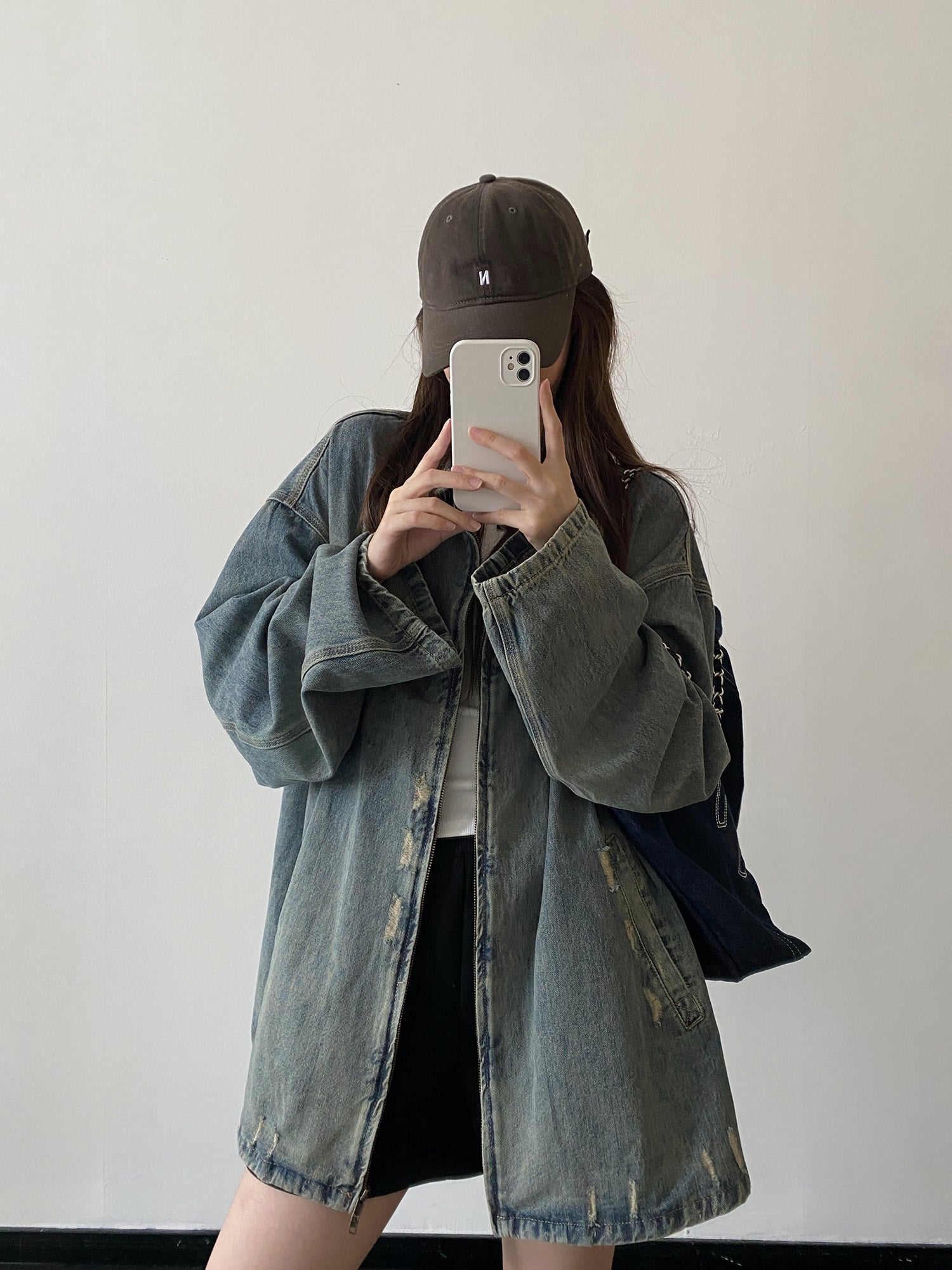 フェード加工ルーズシルエットデニムジャケット   N862