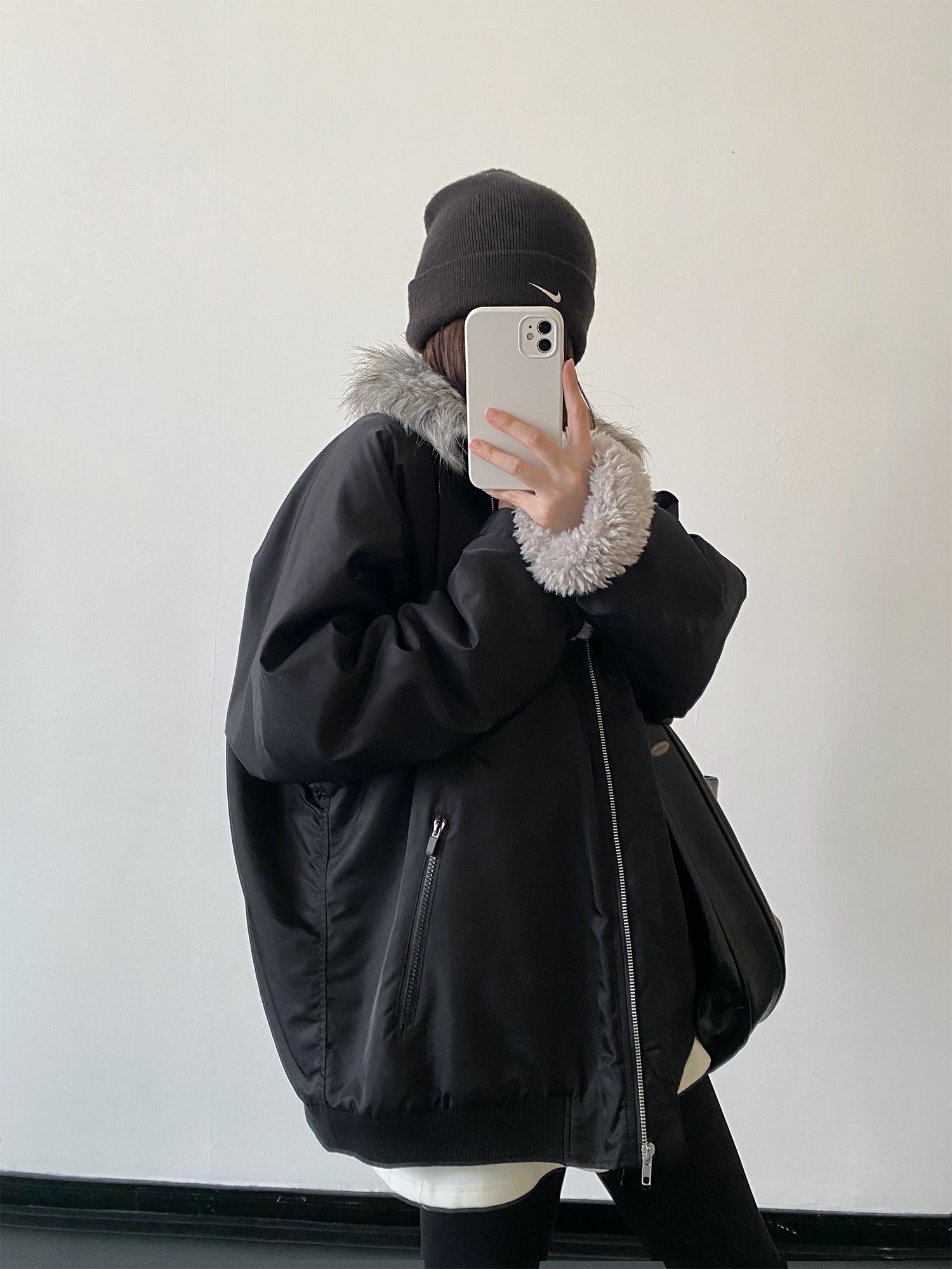 厚手ファー裏地ボアジャケット    N870