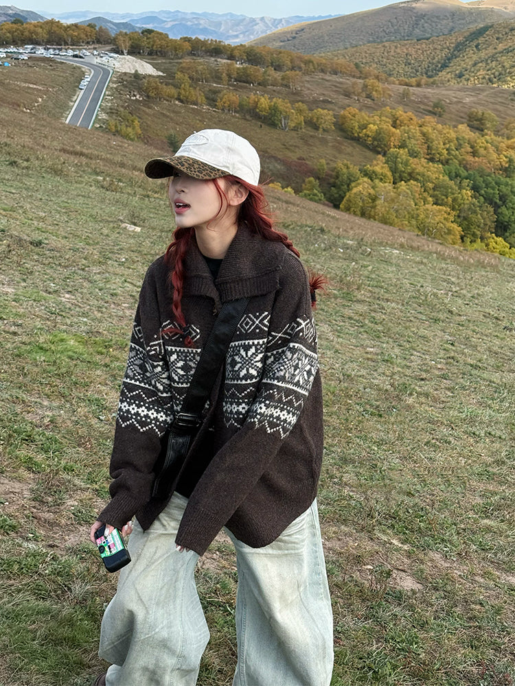 ジャカードニットカーディガン    N823