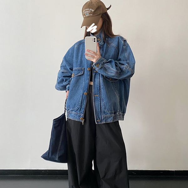 スタンドカラーデニムジャケット N608