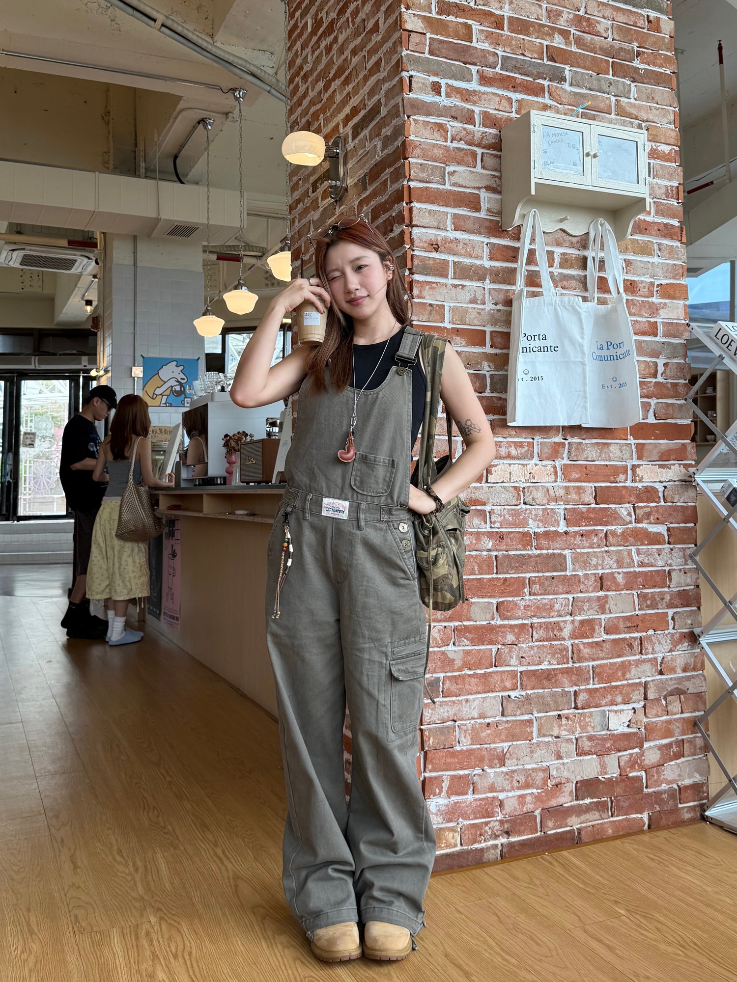 ミリタリーテイスト ワイドカーゴサロペット    N500