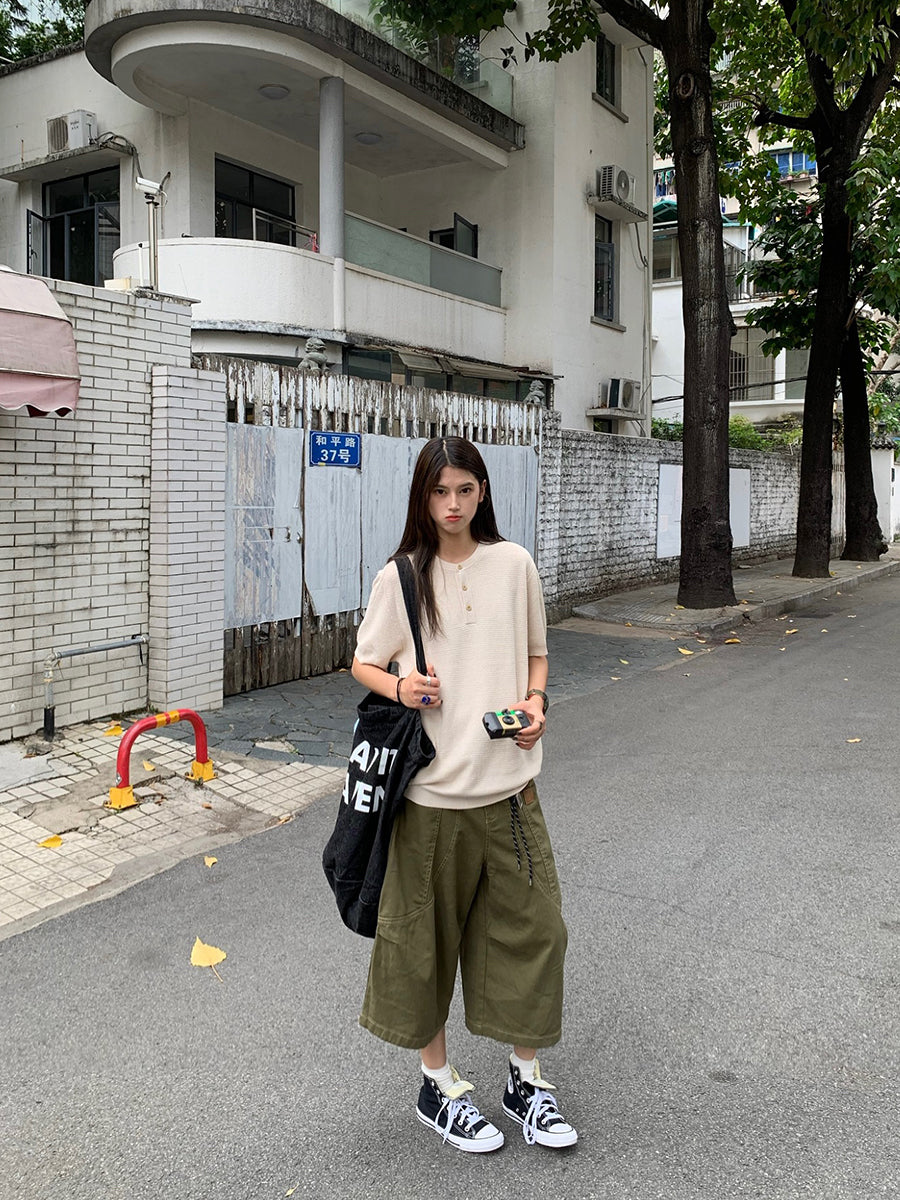 こなれ感プラス ヘンリーネック半袖Tシャツ きれいめ大人カジュアル    N435