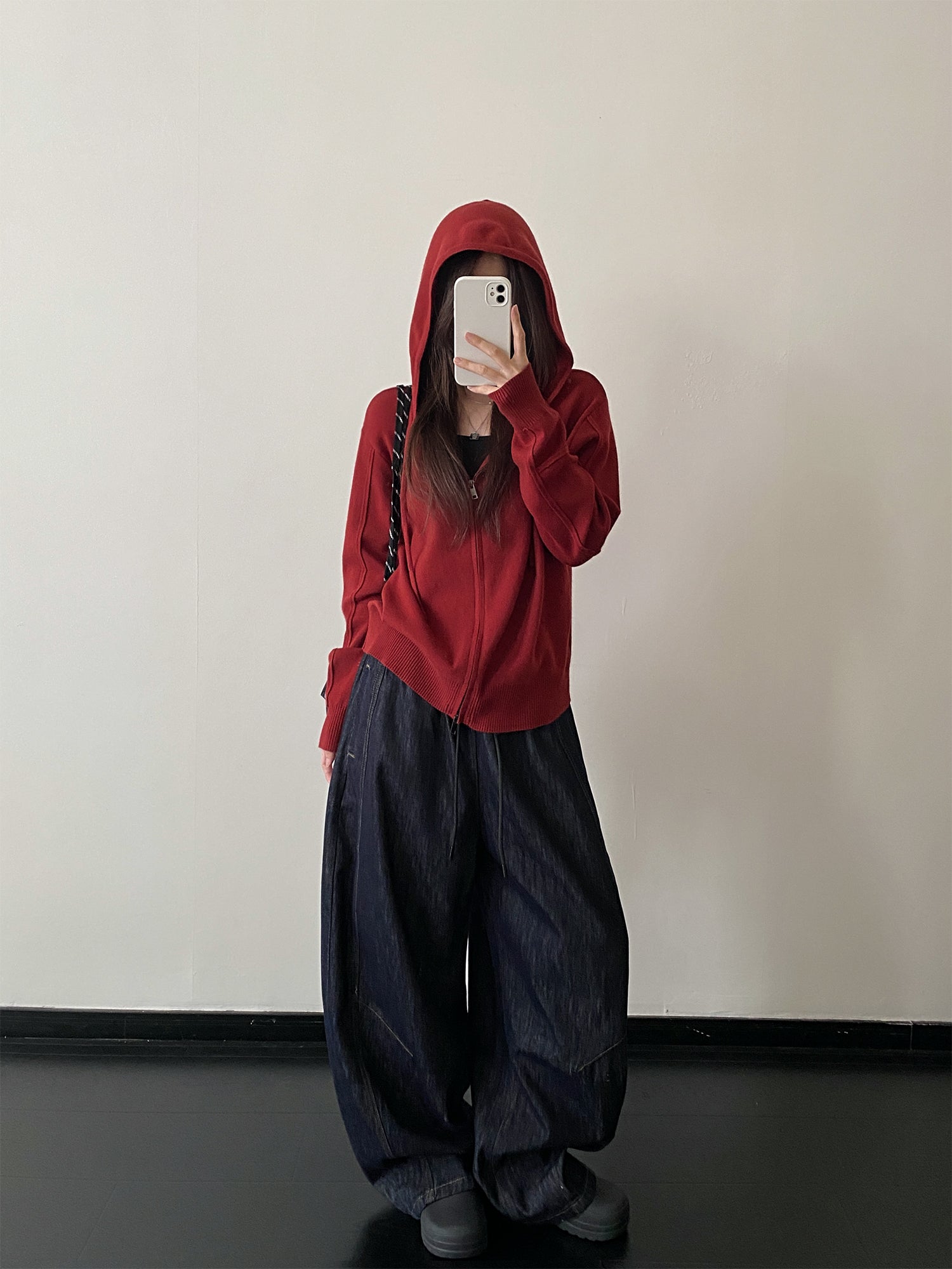 ウエストゴムワイドデニムパンツ    N671