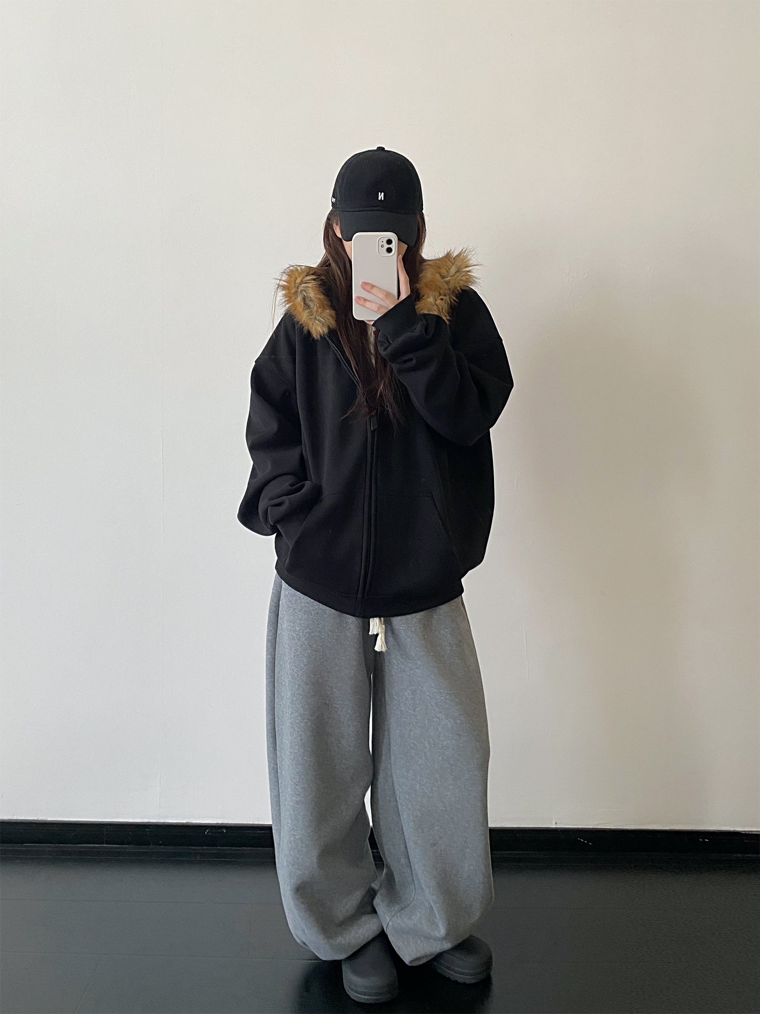 裏起毛ワイドスウェットパンツ    N800