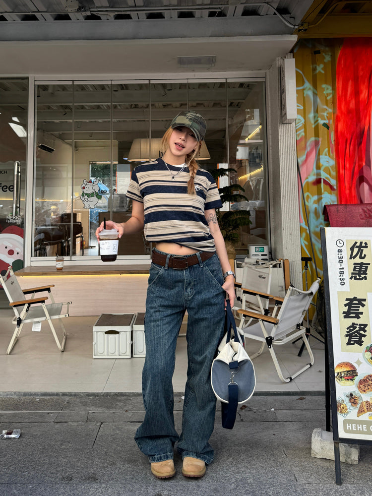ボーダー半袖長袖Ｔシャツ    N476