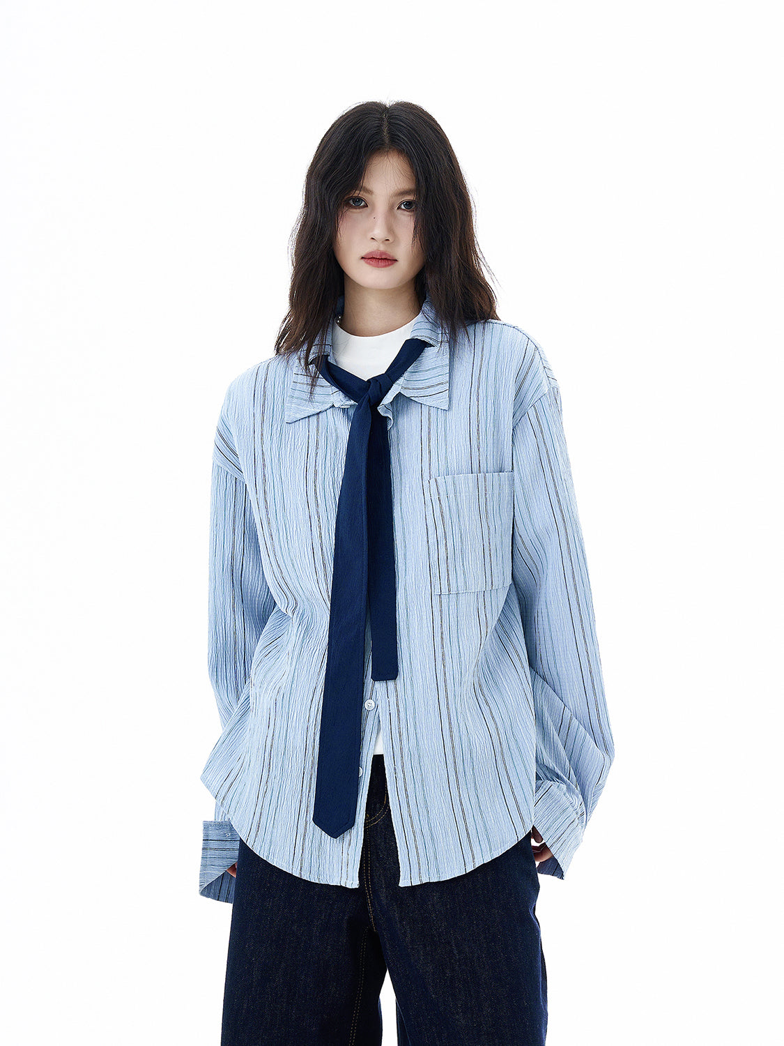 トップス non 小さいサイズ 綿混スキッパーボーダーニット 低身長さん・小柄