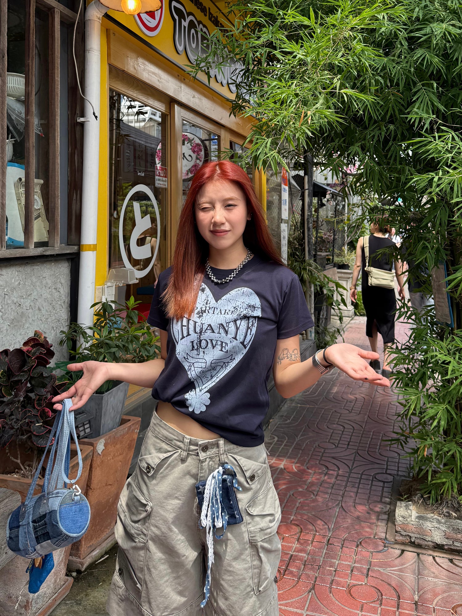 ヴィンテージハート グラフィックTシャツ    N516