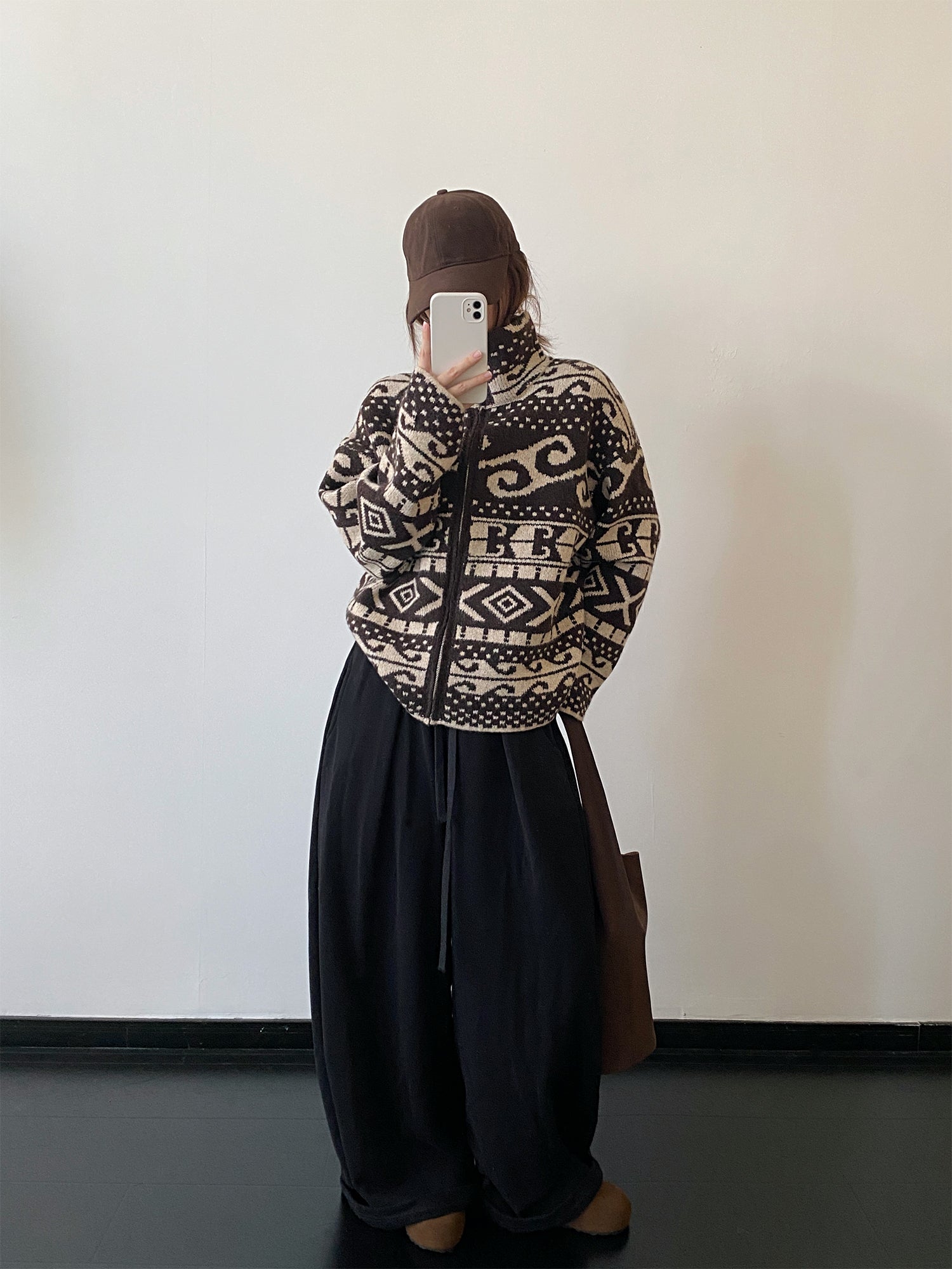 スタンドカラージャガードジャケット    N795