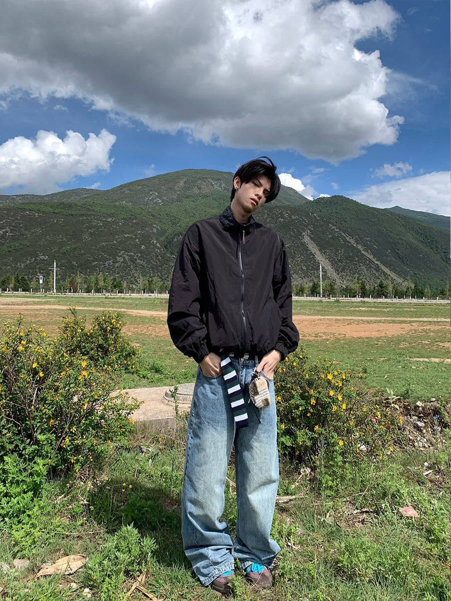 スタンドカラーチェック柄ジャケット    N553