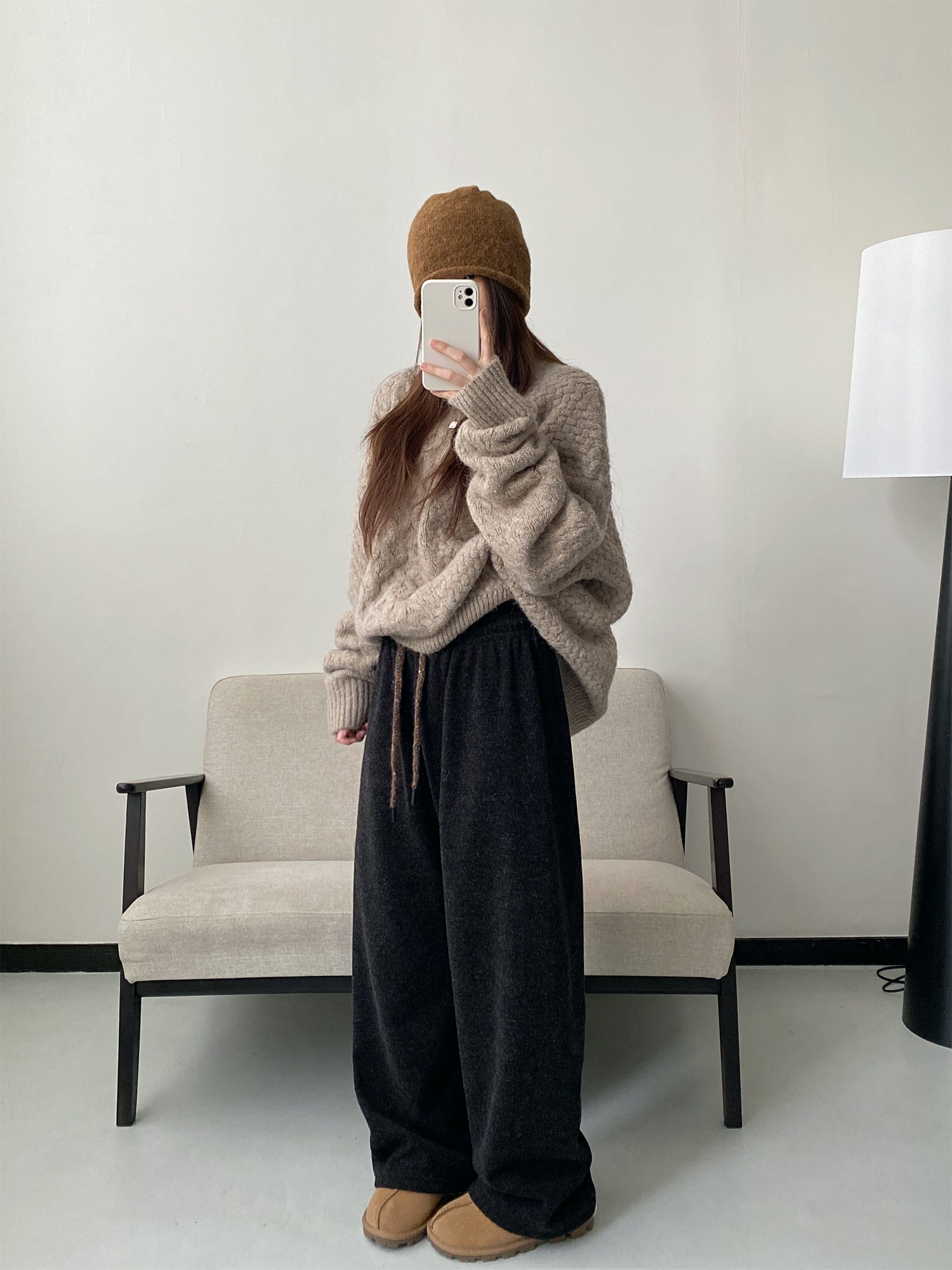 ハイウエストワイドレッグパンツ    N796