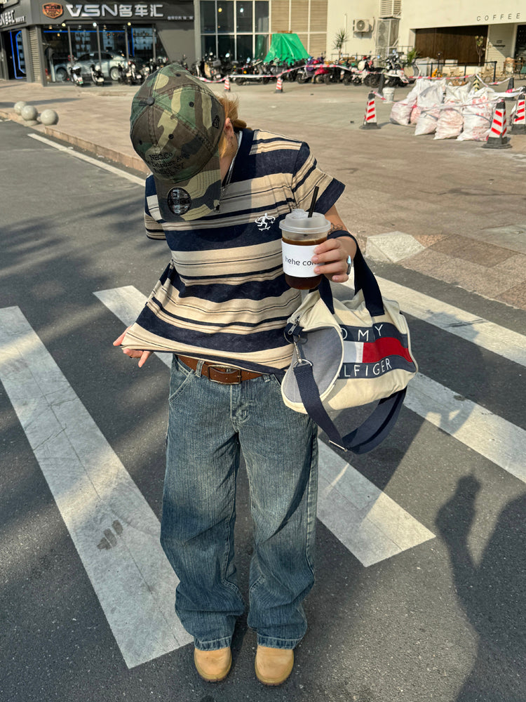 ボーダー半袖長袖Ｔシャツ    N476